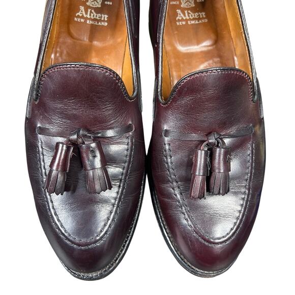 Alden Men\'s 561 Burgundy Leather Tassel Loafers Size US 8 E main image 11